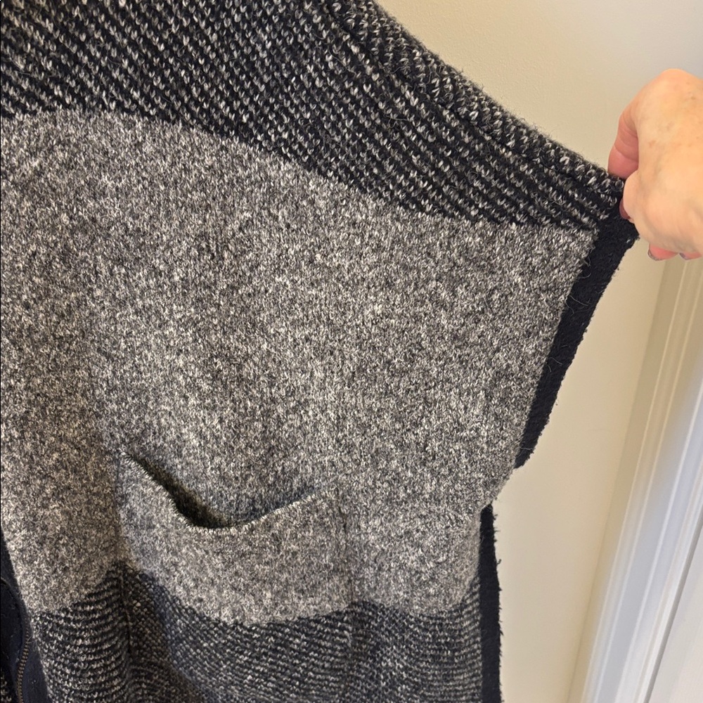 ZARA Poncho with Faux Fur Trim Hood, Sz M. - Picture 7 of 16